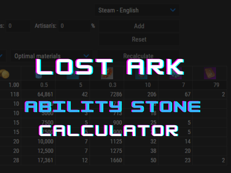 Lost Ark Ability Stone Calculator