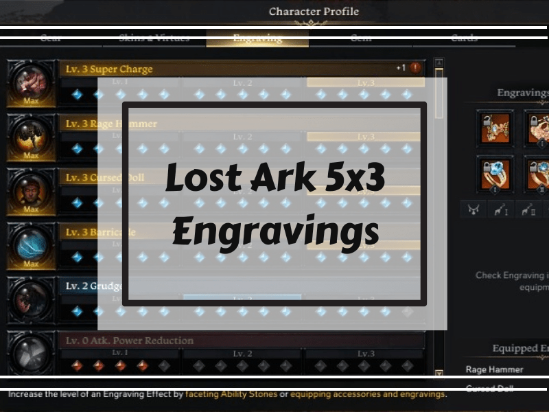 Lost Ark 5x3 Engravings